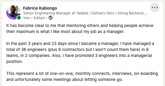 My post in LinkedIn